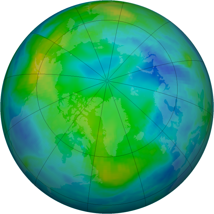 Arctic ozone map for 30 October 1999